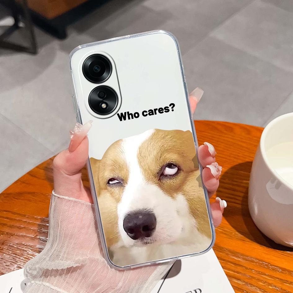 Carcasă nouă pentru Oppo A58 A57 A57S A57e A77 A77S A78 A79 A98 A38 A2 F23 K11 4G 5G Model animal drăguț din silicon transparent anti-alunecare Carcasă durabilă pentru Oppo Capa