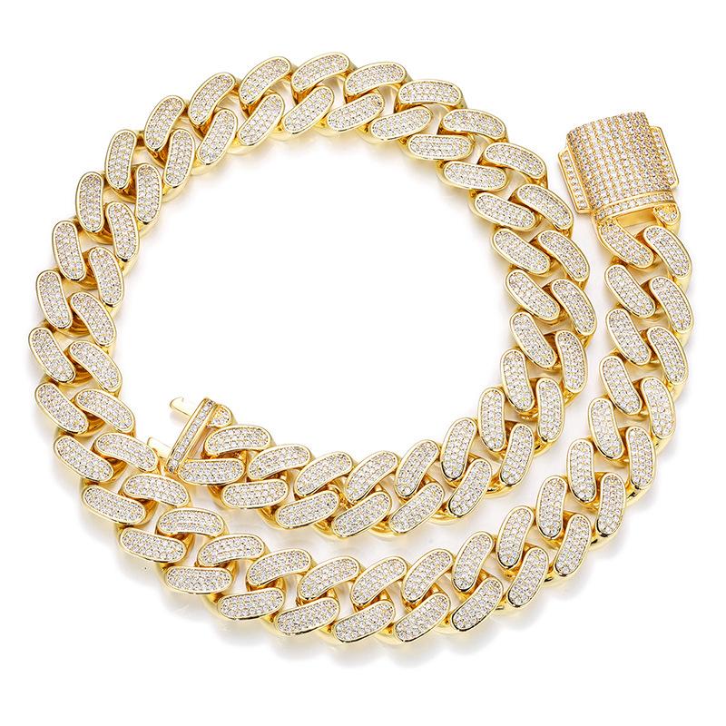 Exclusive Men's 18K Gold-Plated Cuban Chain In-Stock - Zircon Gemstone Copper Body Fashion Jewelry