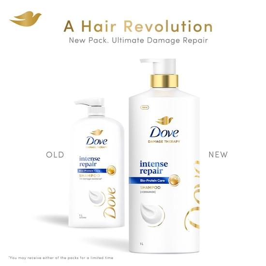 DOVE Intense Repair Shampoo 1 L|| Repairs Dry and Damaged|| Strengthening Shampoo for Smooth & Strong Hair - Mild for Men & Women