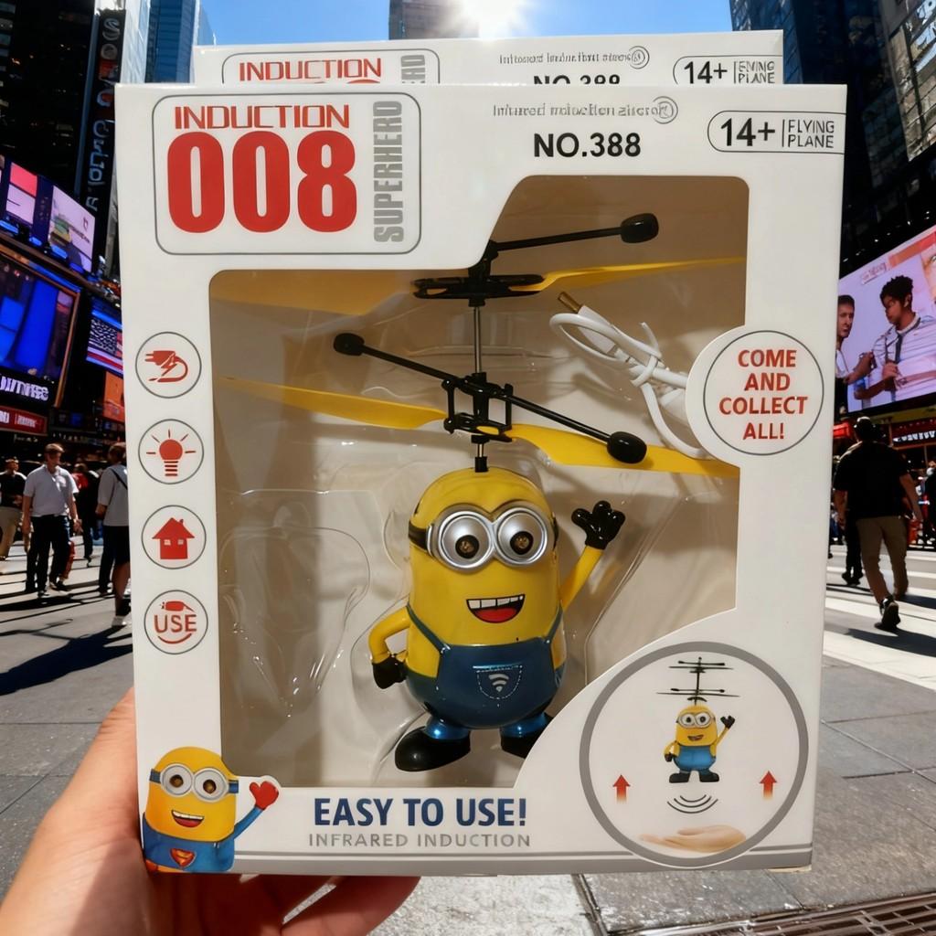 

Minions Flying Toy With Inductive Flight And Cool Led Lights For Kids Entertainment жёлтый