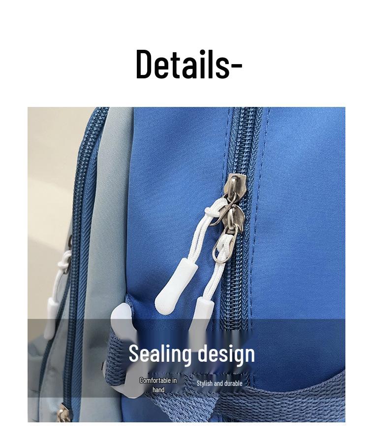 Women's Retro Color Block Backpack for Students (Large Capacity)