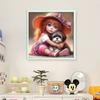 Full Embroidery Eco-cotton Thread 11CT Printed Girl Cross Stitch Kit Art 45x45cm