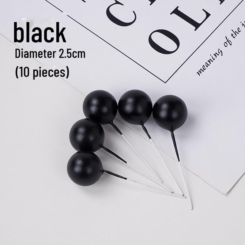 Sada zlatých kuličkových dekorací na dort - 10 kusů: Pěnová koule Narozeninová pekařská zapichovátka a doplňky na dezertní stůl