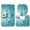 3D Schneemann Badezimmer Toilette Dreiteiliger Bodenmatten Türvorleger Badezimmerteppich