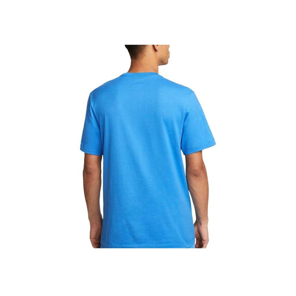 Nike Tricou Sport cu Gât Rotund și Imprimeu Logo pentru Bărbați, Topuri Albastre DR7808-435
