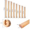 Wooden Oval Closet Rod 2 Sets, Polished Wood Wardrobe Closet Rod with End Supports, Saving Space Hanging Rods, Closets Poles for Wardrobe Hallway