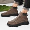 Martin Boots Men's Autumn New High-top Casual Tooling Boots Soft Leather Medium-top Locomotive Sports British Leather Trendy Men's Shoes