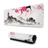Tappetino Mouse da Gioco Bianco Fiore di Ciliegio Giapponese Xxl Esteso Grande Mouse Mat Tappetino da Scrivania Bordi Cuciti Mousepad Lungo Gomma Antiscivolo