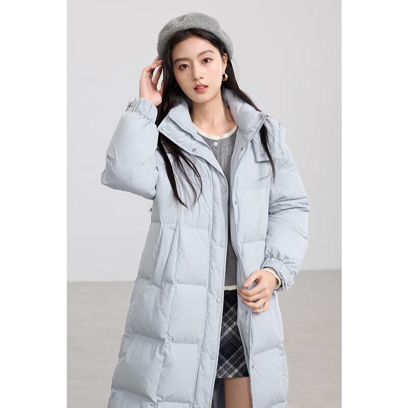 Sancai Women's Plus Size Long Hooded Goose Down Coat