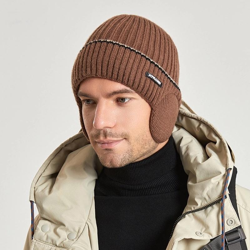 Outdoor Winter Knitted Hat Men Women Plush Warm Ear Cap Earmuff Stylish Soft Casual Ski Hats Cycling Ear Protection Beanies