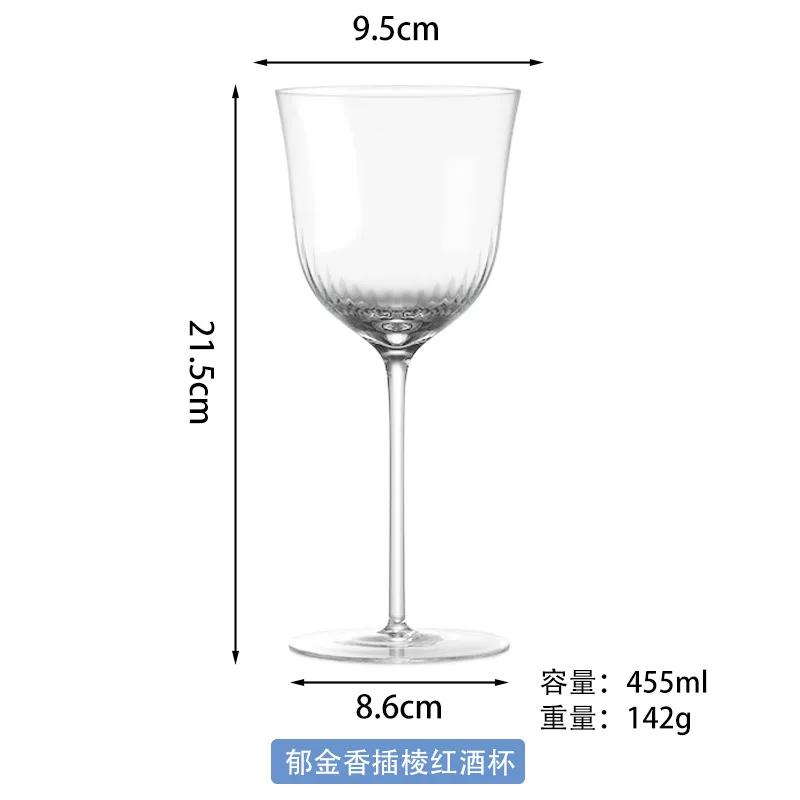 Clear/Green Hand-blown Crystal Glass Champagne Glasses Goblet Ice Cream Glasses Tulip Intersuppressed Red Wine Gl