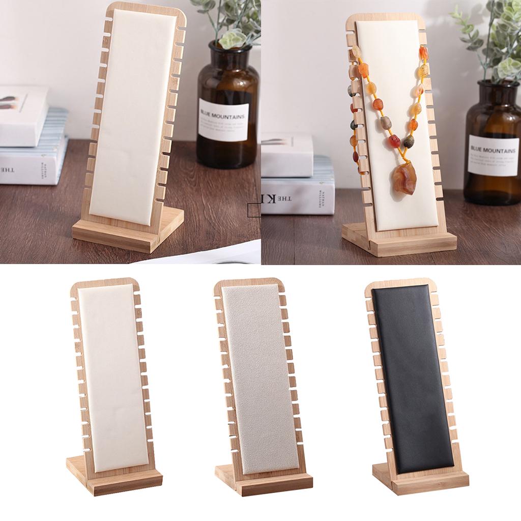 Jewelry Display Stand Necklace Earring Rings Organizer  White Leather