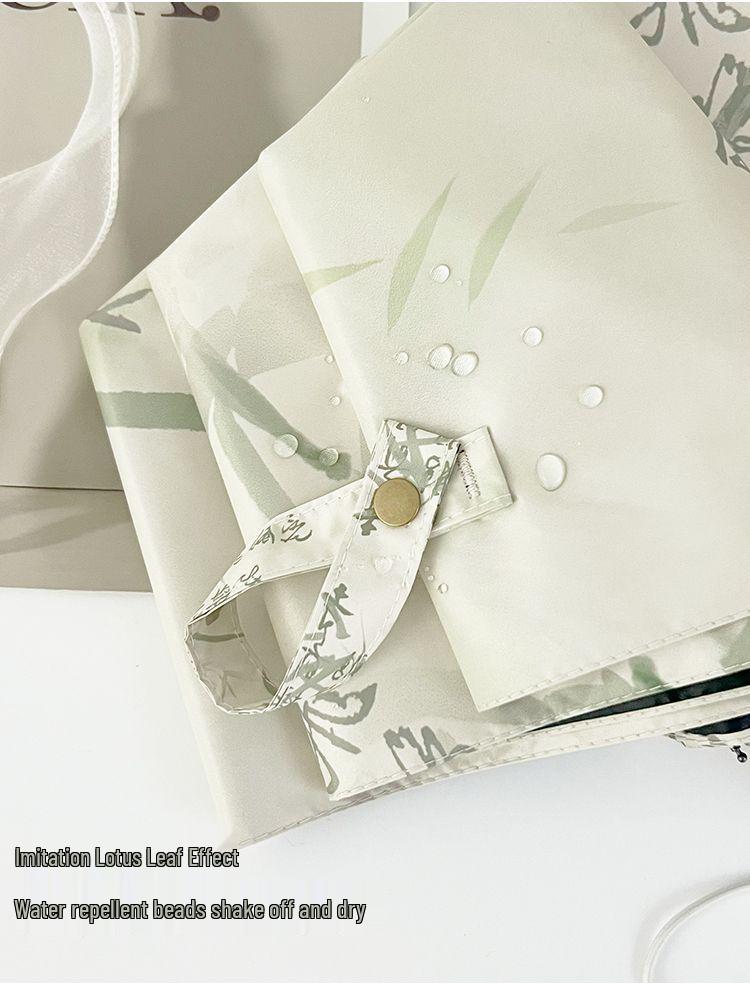 Fully Automatic Vintage Chinese Style UV Protection Folding Sun and Rain Umbrella for Women