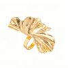 European and American jewelry, metal ginkgo leaf design three-dimensional ring, versatile pleated niche pair ring, index finger ring