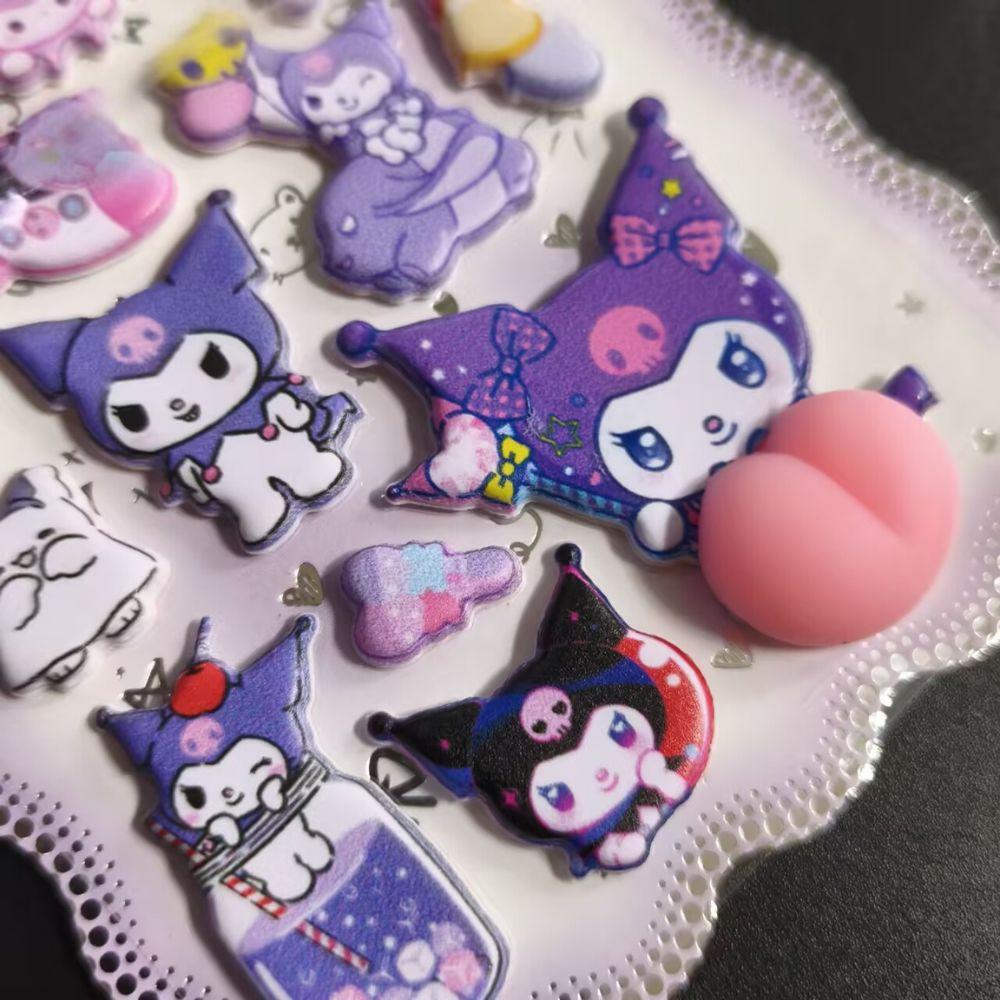 Funny 1/3Pcs Creative Happy Buttocks Stickers Kuromi Melody Soft Pinched Decompression Toy Decals For Phone Notebook Laptop