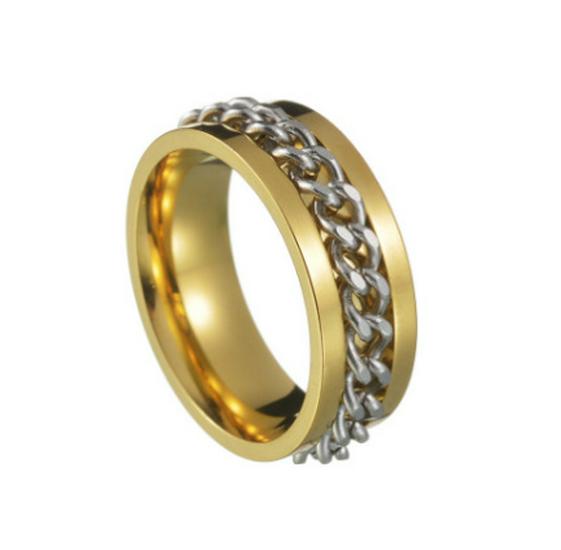2023 European & American Titanium Steel Rotating Punk Couple Ring for High-Quality Decompression and Anti-Dryness
