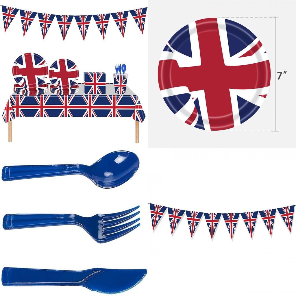 Add A Touch Of Elegance To Your Next Event With The British Flag Party Supplies Set Easy And Quick Cleanup Guaranteed!