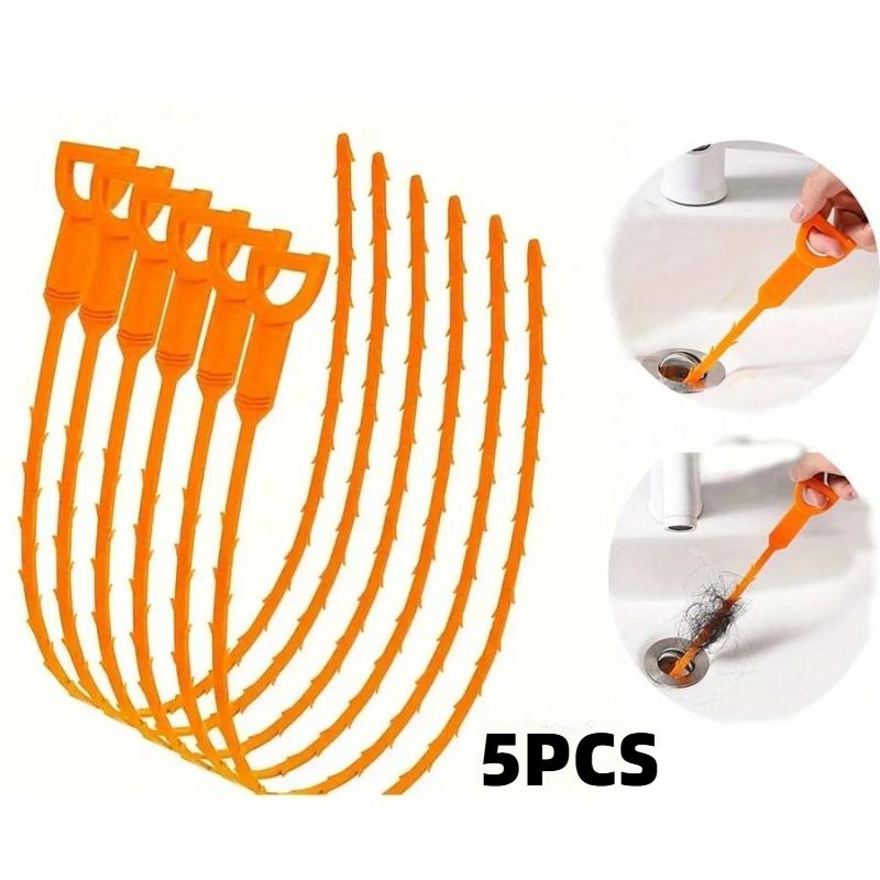 

100PCS Kitchen Sink Bath Hair Cleaner Hook Brush Long Hair Plug Hole Hair Collector Catcher Strainer Bathroom Drain Sewer Dredge Device 5PCS оранжевый