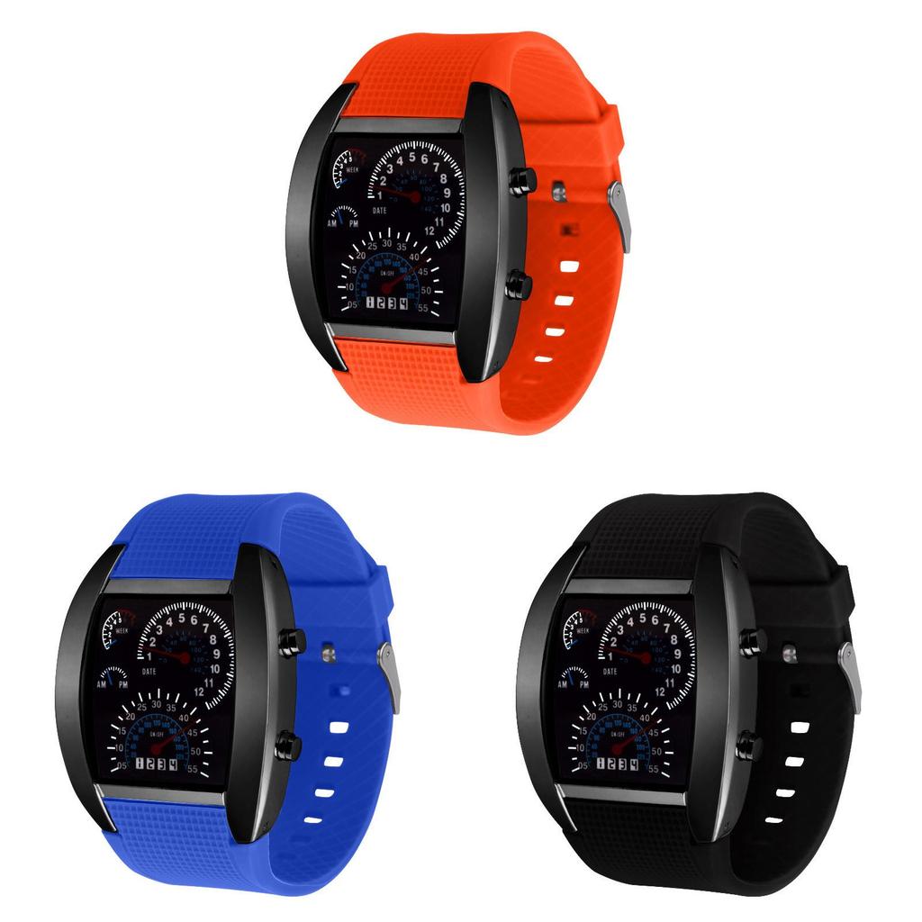 Letecké LED elektronické hodinky se svítícím ciferníkem pro muže, sportovní použití