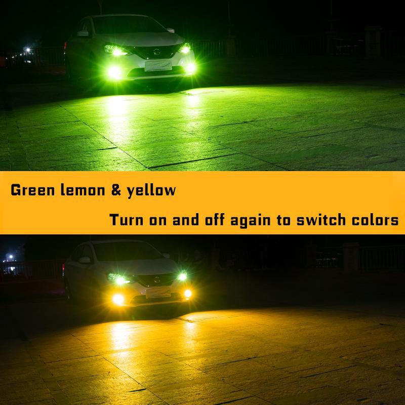 

2 шт. Яскравий H11 H8 світлодіодний автомобіль CSP HB3 HB4 9005 9006 світлодіодна лампа протитуманної фари DC12-24V H7 автомобільна протитуманна лампа DRL 1set лимон/жовтий