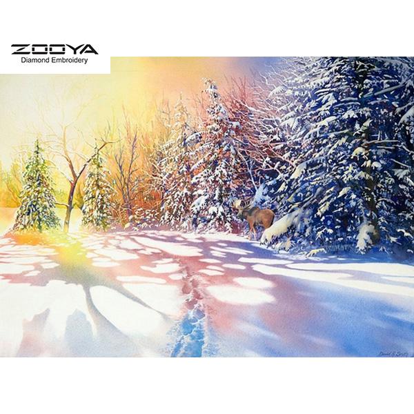

ZOOYA 3D Алмазная вышивка Картина Вышивка крестом Круглый горный хрусталь Картина Акварельная серия