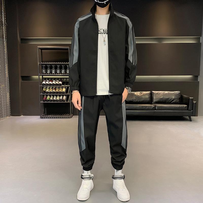 Lässiger Sportjackenanzug Herren Frühling und Herbst Modetrend Lange Hosen