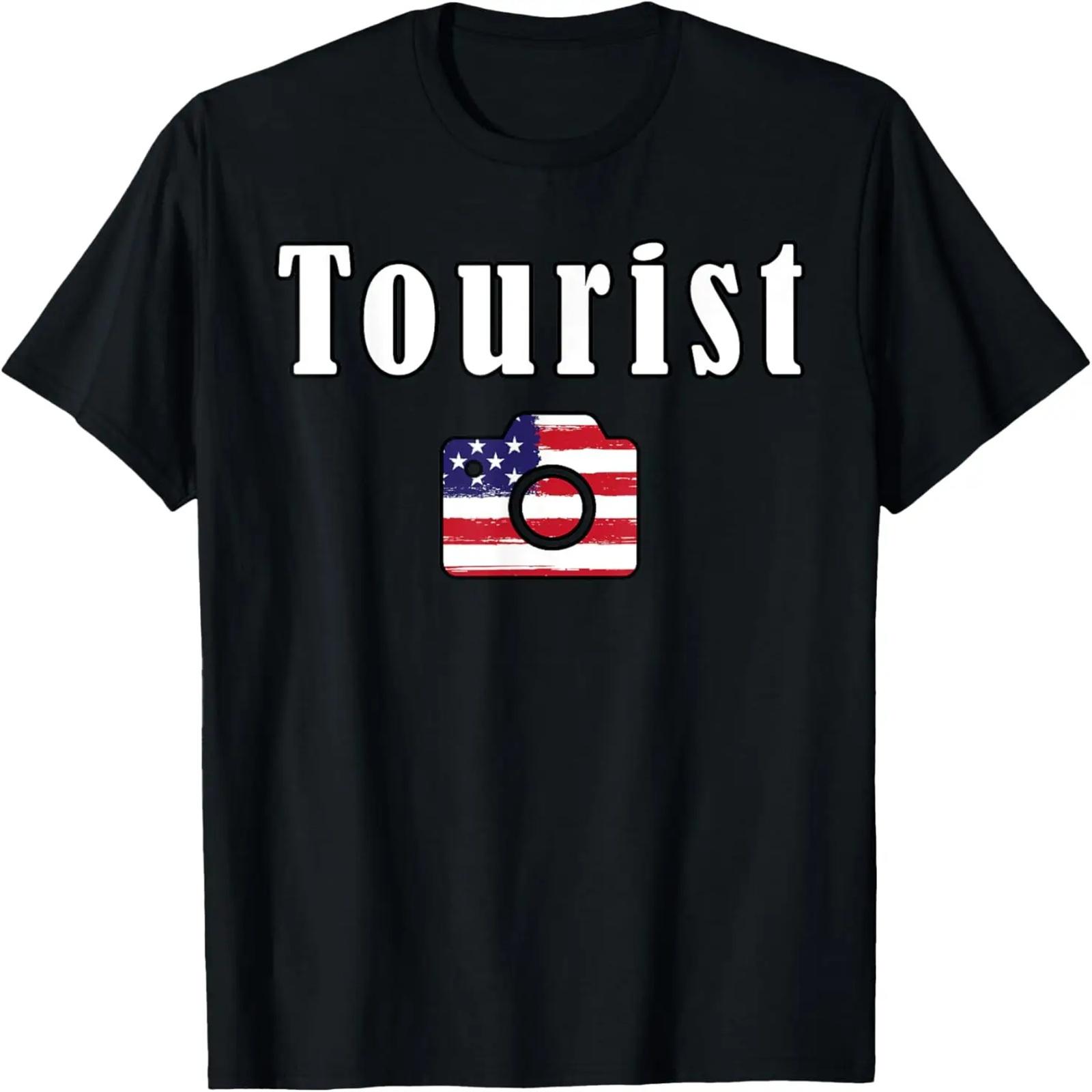 

Tourist USA Flag Souvenir Vacation Travel Retro Funny T-Shirt XXXXXL чёрный