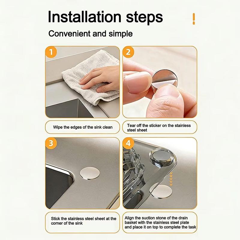 Sink Food Catcher Corner Basket Magnetic Suction Drainage Triangle Drying Rack No-Drill Kitchen Cleaning Drain Baskets