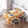 Modern Sun Print Tablecloth Bright White Orange Decorative Placemat Set for Dining Room Home Decoration