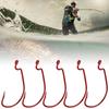 100PCS Red Worm Hooks High Carbon Steel Fishing Hooks Durable Bass Fishing Hooks  Bass Fishing