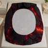 1 Simple Red Glowing Polygon Printed Matte Fitted Sheet, Bedroom Printed Bed Cover, Bedding (excluding Pillowcases)