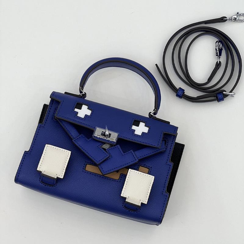 Mosaic Doll Bag Mini Crossbody Bag Little Red Book Same Monster Geometry Contrast Color Doll Bag