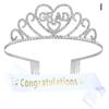 2025 Elegant Graduation Crown And Shoulder Strap Set Graduate Ribbon Etiquette Belts Decoration For Parties And Celebrations