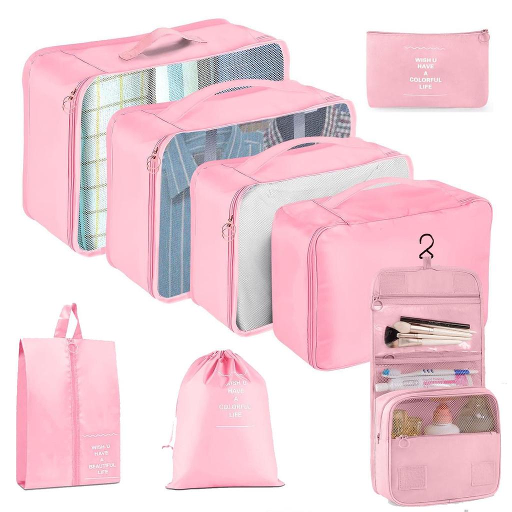 Seven-Piece Travel Storage Set: Wash Bag, Clothes, Underwear Organizer & Folding Sub-Pack