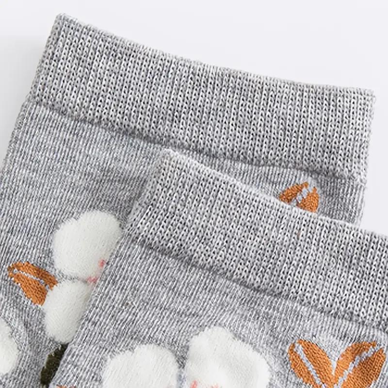 10 Pairs Women Floral Cotton Vintage Patterned Crew Middle Tube Socks Novelty Ankle Ruffled Warm Casual Sock