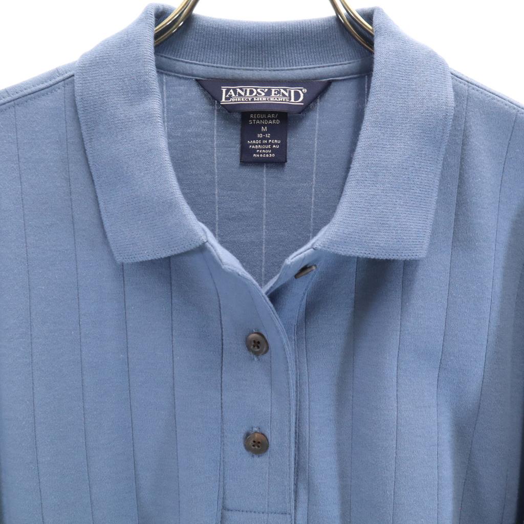 LANDS' END Long sleeve Polo shirt M blue Women Used