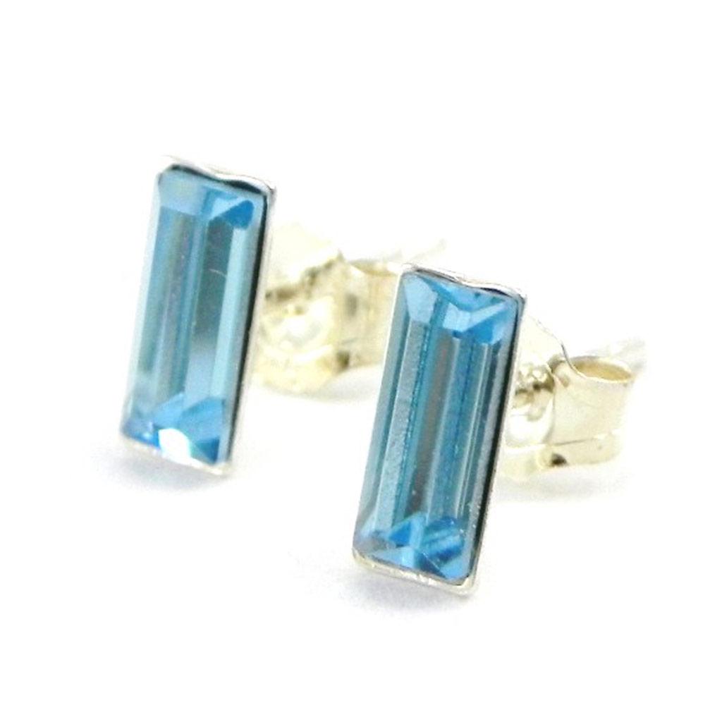 Les Trésors De Lily [F3934] - Rectangle Turquoise Silver Brilliant - 3x7 Mm