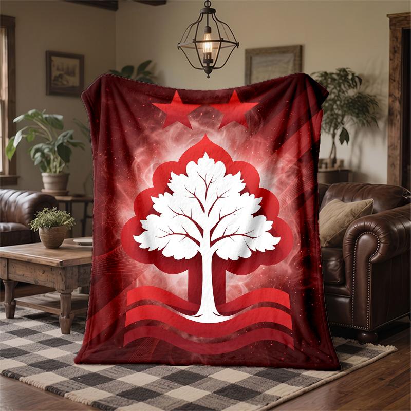Coperta in Pile a Tema Nottingham Forest Morbida e Accogliente in Peluche per Camera da Letto Divano Viaggio
