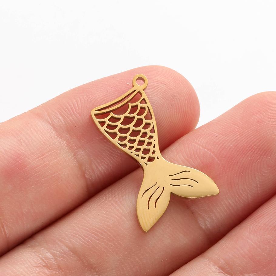 6pcs Fashion Animal Pendant Sea Turtle Tail Horse Stainless Steel Lobster Bird Charms for Jewelry Making Bulk Handmade Keychain