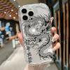 Chinese Black Dragon Pattern Transparent Phone Case For iPhone 11 12 13 14 15 16 17 Pro Max Mini XS X XR 7 8 Plus 16E Air Cover