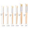 ABMH-For Acrylic, Oil Watercolor, DIY Crafts Compatible 6Pcs Natural Bristle Stencil Brush Set In 3 Sizes