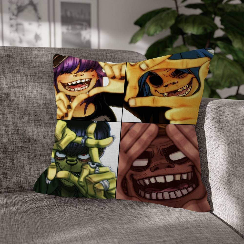 Virtual Singer Gorillaz Band Pattern Cushions Pillowcase Polyester Cushion Cover Throw Pillow Pillowcover Home Car Sofa Decor
