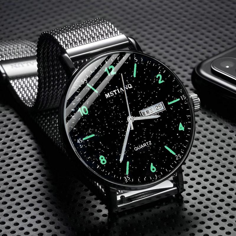 Men'S Watch Male Student Quartz Watch Trend Junior High School College Student Luminous Fashion High Value Quartz Watch