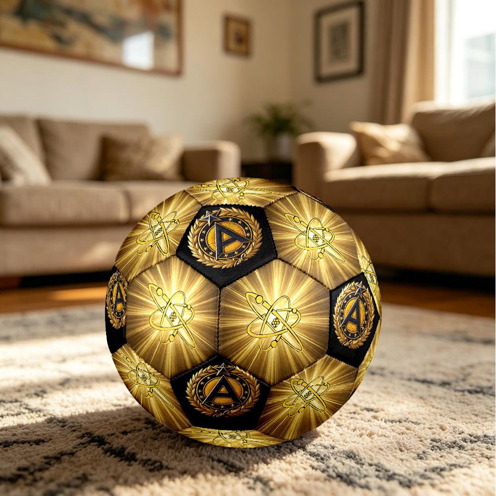 1PC Nuclear Energy Symbol Achievement Soccer Ball Size 5 Football Machine Sewn Indoor/Outdoor Universal Football Surprise Collection n78