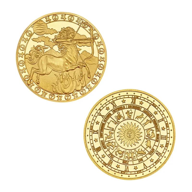 4cm Zodiac Souvenir Coin Collectible Physical Collection Lucky Metal Antique Home Decorations