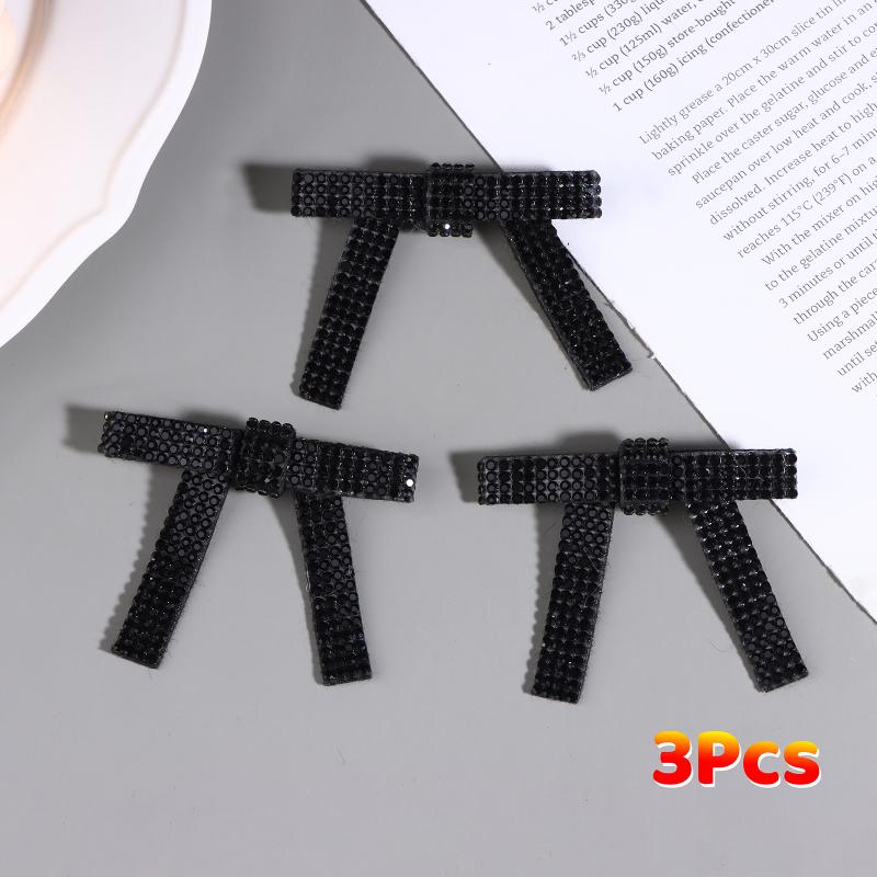 

3/6Pcs Fashion Shiny Rhinestone Bow Brooch Collar Pin Clothing Accessories For DIY Garment Shoe Bag Jewelry Making Accessories