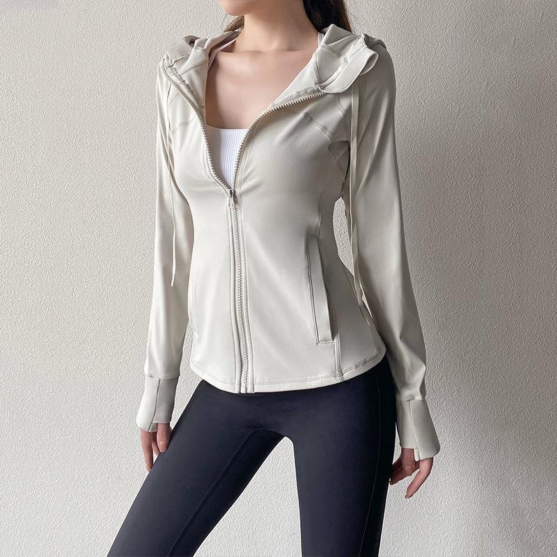 

Women s Slim Fit Zip-Up Hooded Cardigan: Yoga, Fitness, Running, Breathable Jacket XXL