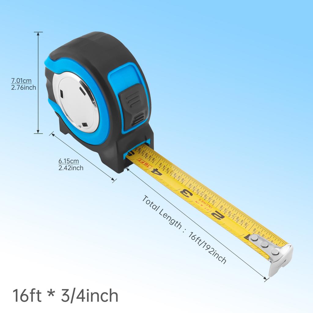 Imperial Self Locking Tape Measure 1/8 Inch Fraction Markings Two Sizes Heavy Duty Professional