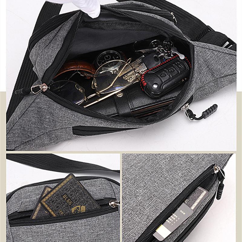 Pánský balíček na prsa Vodotěsná outdoorová sportovní taška Plátěná taška Korejská taška do pasu Fanny Pouch Crossbody Pánská banánová taška