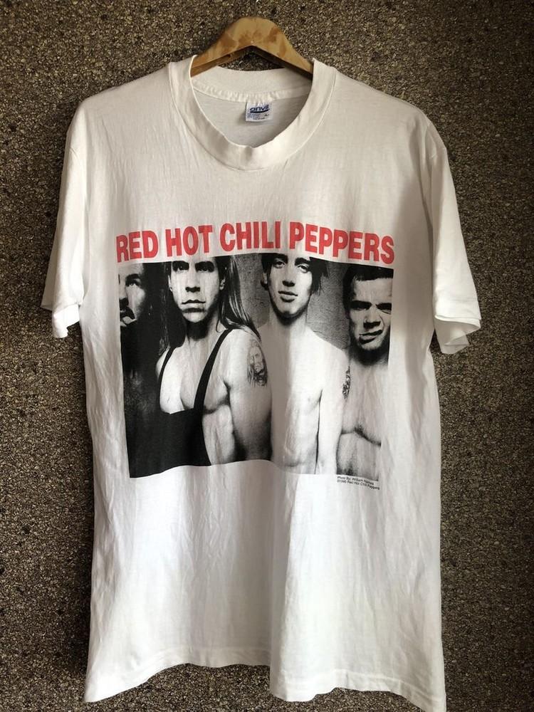 Vtg 90s Red Hot Chili Peppers Basic White Graphic Unisex Tshirt Reprint
